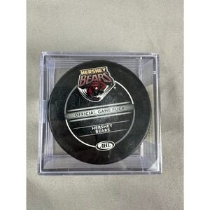 Hershey Bears AHL Hockey Pucks Lot of 2 Game Puck w/ Cube + Souvenir